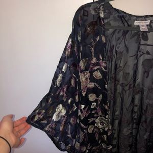 Sheer floral kimono